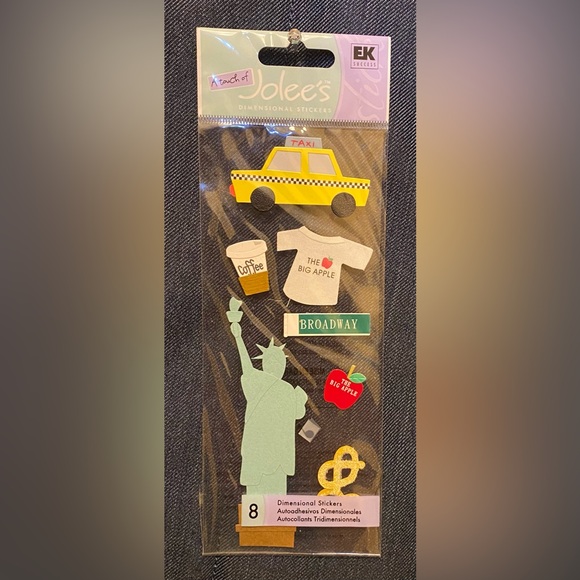 JOLEEs BOUTIQUE 3D Dimensional Stickers; New York & Glitter Flags; NWT. - Picture 3 of 5